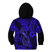 Hawaii Fish Hook Kid Hoodie Polynesian Pattern Navy Blue Version LT01 - Polynesian Pride