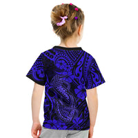 Hawaii Fish Hook Kid T Shirt Polynesian Pattern Navy Blue Version LT01 - Polynesian Pride