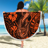 Hawaii Fish Hook Beach Blanket Polynesian Pattern Orange Version LT01