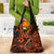 Hawaii Fish Hook Grocery Bag Polynesian Pattern Orange Version