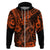 Hawaii Fish Hook Hoodie Polynesian Pattern Orange Version LT01 Zip Hoodie Orange - Polynesian Pride