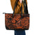 Hawaii Fish Hook Leather Tote Bag Polynesian Pattern Orange Version LT01