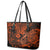 Hawaii Fish Hook Leather Tote Bag Polynesian Pattern Orange Version LT01