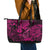 Hawaii Fish Hook Leather Tote Bag Hibiscus Hawaii Tribal Tattoo Pink Version LT01 - Polynesian Pride