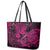 Hawaii Fish Hook Leather Tote Bag Hibiscus Hawaii Tribal Tattoo Pink Version LT01 - Polynesian Pride