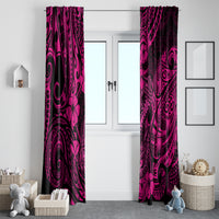 Hawaii Fish Hook Window Curtain Hibiscus Hawaii Tribal Tattoo Pink Version LT01 - Polynesian Pride