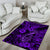 Hawaii Fish Hook Area Rug Hibiscus Hawaii Tribal Tattoo Purple Version LT01 - Polynesian Pride