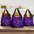 Hawaii Fish Hook Grocery Bag Hibiscus Hawaii Tribal Tattoo Purple Version