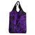 Hawaii Fish Hook Grocery Bag Hibiscus Hawaii Tribal Tattoo Purple Version