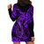 Hawaii Fish Hook Hoodie Dress Hibiscus Hawaii Tribal Tattoo Purple Version LT01 - Polynesian Pride