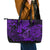 Hawaii Fish Hook Leather Tote Bag Hibiscus Hawaii Tribal Tattoo Purple Version LT01 - Polynesian Pride