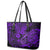 Hawaii Fish Hook Leather Tote Bag Hibiscus Hawaii Tribal Tattoo Purple Version LT01 - Polynesian Pride