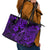 Hawaii Fish Hook Leather Tote Bag Hibiscus Hawaii Tribal Tattoo Purple Version LT01 - Polynesian Pride