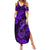 Hawaii Fish Hook Summer Maxi Dress Hibiscus Hawaii Tribal Tattoo Purple Version LT01 Women Purple - Polynesian Pride