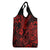 Hawaii Fish Hook Grocery Bag Hibiscus Hawaii Tribal Tattoo Red Version