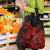 Hawaii Fish Hook Grocery Bag Hibiscus Hawaii Tribal Tattoo Red Version