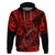 Hawaii Fish Hook Hoodie Hibiscus Hawaii Tribal Tattoo Red Version LT01 Pullover Hoodie Red - Polynesian Pride