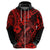 Hawaii Fish Hook Hoodie Hibiscus Hawaii Tribal Tattoo Red Version LT01 - Polynesian Pride