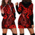 Hawaii Fish Hook Hoodie Dress Hibiscus Hawaii Tribal Tattoo Red Version LT01 - Polynesian Pride