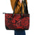 Hawaii Fish Hook Leather Tote Bag Hibiscus Hawaii Tribal Tattoo Red Version LT01 - Polynesian Pride