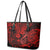 Hawaii Fish Hook Leather Tote Bag Hibiscus Hawaii Tribal Tattoo Red Version LT01 - Polynesian Pride