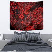 Hawaii Fish Hook Tapestry Hibiscus Hawaii Tribal Tattoo Red Version LT01 - Polynesian Pride