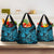 Hawaii Fish Hook Grocery Bag Hibiscus Hawaii Tribal Tattoo Sky Blue Version