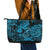 Hawaii Fish Hook Leather Tote Bag Hibiscus Hawaii Tribal Tattoo Sky Blue Version LT01 - Polynesian Pride