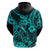 Hawaii Fish Hook Hoodie Hibiscus Hawaii Tribal Tattoo Turquoise Version LT01 - Polynesian Pride