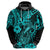 Hawaii Fish Hook Hoodie Hibiscus Hawaii Tribal Tattoo Turquoise Version LT01 - Polynesian Pride