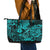 Hawaii Fish Hook Leather Tote Bag Hibiscus Hawaii Tribal Tattoo Turquoise Version LT01 - Polynesian Pride