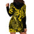 Hawaii Fish Hook Hoodie Dress Hibiscus Hawaii Tribal Tattoo Yellow Version LT01 - Polynesian Pride