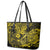 Hawaii Fish Hook Leather Tote Bag Hibiscus Hawaii Tribal Tattoo Yellow Version LT01 - Polynesian Pride