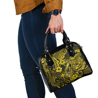 Hawaii Fish Hook Shoulder Handbag Hibiscus Hawaii Tribal Tattoo Yellow Version LT01 - Polynesian Pride