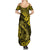 Hawaii Fish Hook Summer Maxi Dress Hibiscus Hawaii Tribal Tattoo Yellow Version LT01 - Polynesian Pride