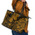 Hawaii King Kamehameha Leather Tote Bag Polynesian Pattern Gold Version LT01 - Polynesian Pride