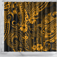Hawaii King Kamehameha Shower Curtain Polynesian Pattern Gold Version LT01 - Polynesian Pride