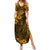 Hawaii King Kamehameha Summer Maxi Dress Polynesian Pattern Gold Version LT01 Women Gold - Polynesian Pride