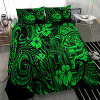 Hawaii King Kamehameha Bedding Set Polynesian Pattern Green Version LT01 - Polynesian Pride