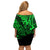 Hawaii King Kamehameha Off Shoulder Short Dress Polynesian Pattern Green Version LT01 - Polynesian Pride