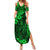 Hawaii King Kamehameha Summer Maxi Dress Polynesian Pattern Green Version LT01 Women Green - Polynesian Pride