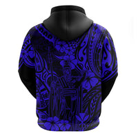 Hawaii King Kamehameha Hoodie Polynesian Pattern Navy Blue Version LT01 - Polynesian Pride