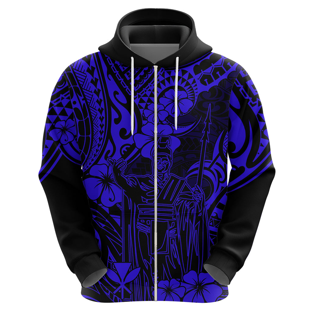 Hawaii King Kamehameha Hoodie Polynesian Pattern Navy Blue Version LT01 - Polynesian Pride