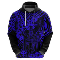 Hawaii King Kamehameha Hoodie Polynesian Pattern Navy Blue Version LT01 - Polynesian Pride