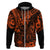 Hawaii King Kamehameha Hoodie Polynesian Pattern Orange Version LT01 Zip Hoodie Orange - Polynesian Pride