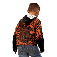 Hawaii King Kamehameha Kid Hoodie Polynesian Pattern Orange Version LT01 - Polynesian Pride