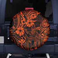 Hawaii King Kamehameha Spare Tire Cover Polynesian Pattern Orange Version LT01 - Polynesian Pride