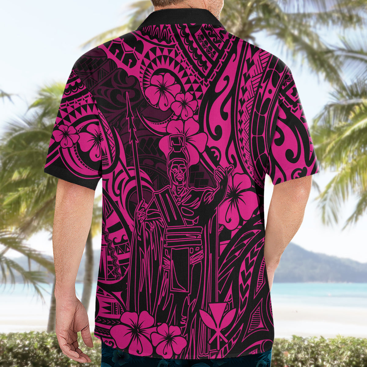 Hawaii King Kamehameha Hawaiian Shirt Polynesian Pattern Pink Version LT01 - Polynesian Pride