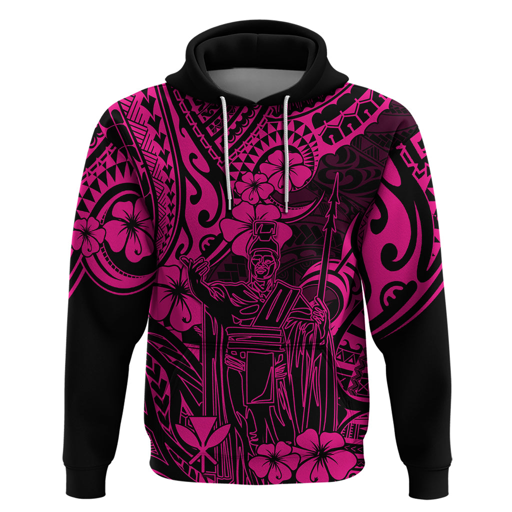 Hawaii King Kamehameha Hoodie Polynesian Pattern Pink Version LT01 Pullover Hoodie Pink - Polynesian Pride