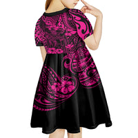 Hawaii King Kamehameha Kid Short Sleeve Dress Polynesian Pattern Pink Version LT01 - Polynesian Pride